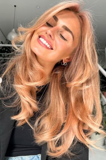 Peach Strawberry Blonde Hair Color