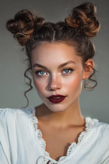 Double Bun Hairstyle