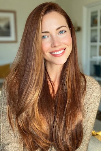 Light Copper Balayage Hair Color