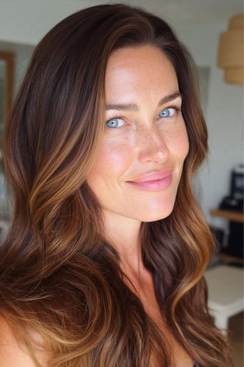 Warm Brunette Balayage Hair Color