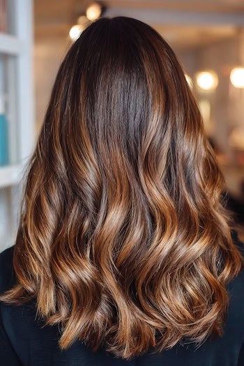 Warm Golden Brown Balayage Hair Color