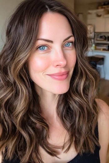 Neutral Brown with Light Caramel Balayage Hair Color