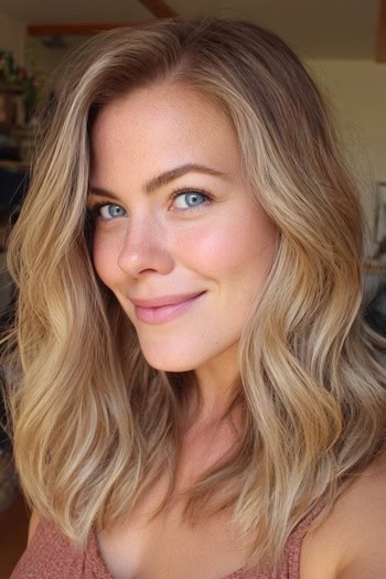 Warm Blonde Balayage Hair Color