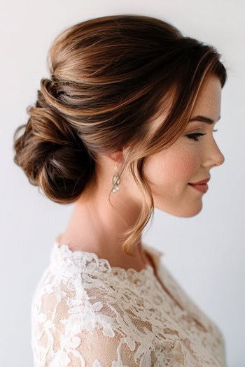 Low Twisted Chignon Hairstyle