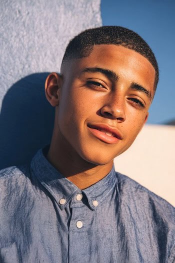 Low Fade with Line Up Haircut