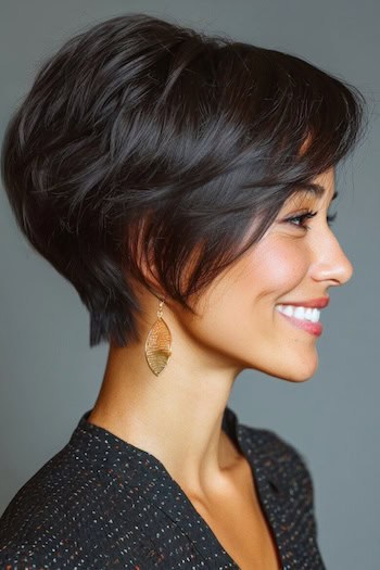 Stacked Bixie for Fine Hair Haircut