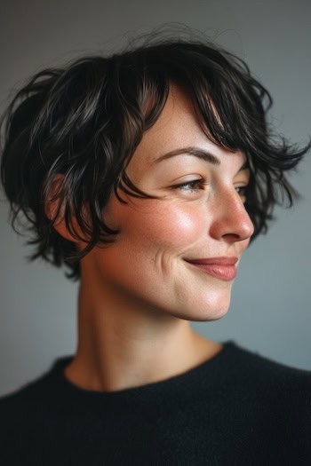 Tousled Bixie with Piecey Texture Haircut