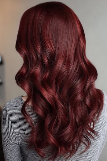 Golden Cherry Red Waves