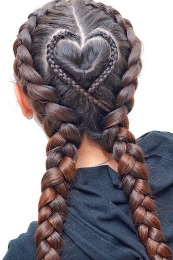 Heart Double Dutch Braids Hairstyle