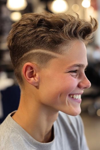 Taper with Shaved Line Haircut