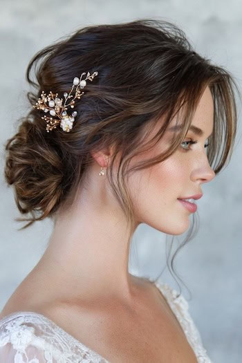 Tousled Bun with Hair Pin Hairstyle