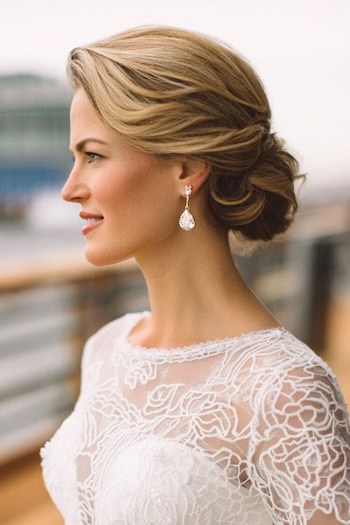Side-Swept Low Chignon Hairstyle