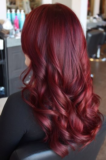 Dimensional Cherry Red Waves