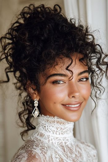 High Volume Curly Updo Hairstyle