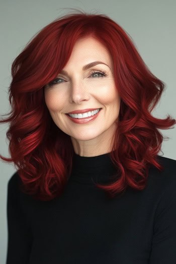 Medium Cherry Orange Layered Curls