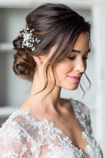 Low Voluminous Updo with Accessory Hairstyle