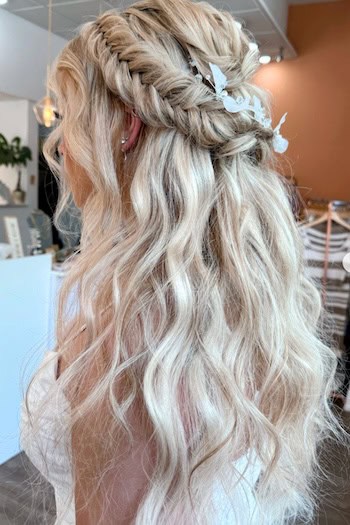 Half-Up Half-Down Dutch Fishtail Braid Hairstyle