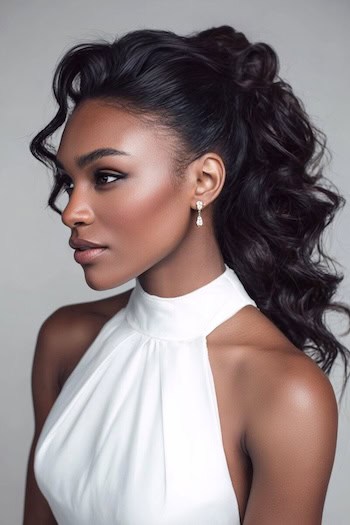 High Curly Ponytail Hairstyle