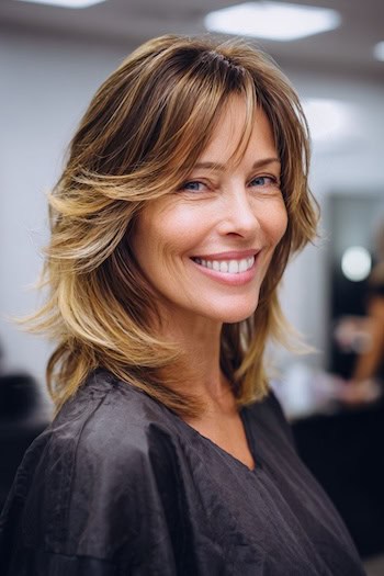 Choppy Layered Long Bob Hairstyle