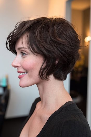 Layered Bixie with Bangs Haircut