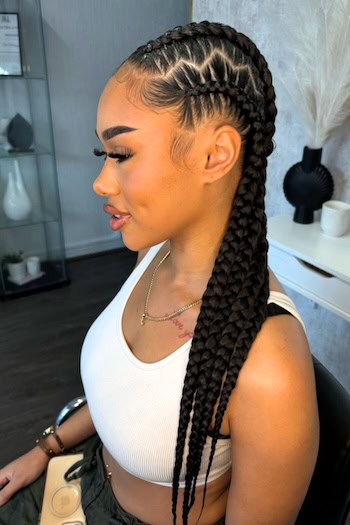 Four Stitch Braids Hairstyle