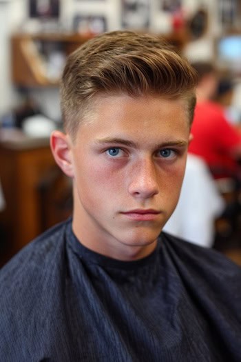Side Part with Taper Haircut