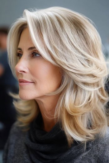 Chunky Layered Lob Hairstyle