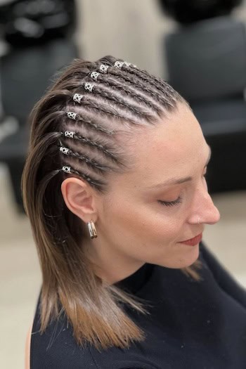 Partial Cornrow Braids Hairstyle