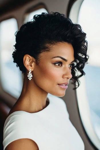Curly Updo with Side Volume Hairstyle