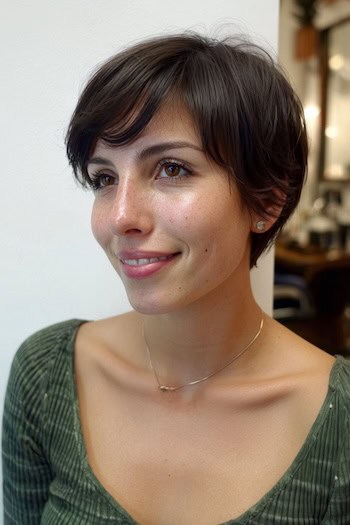 Short Rounded Bixie Haircut