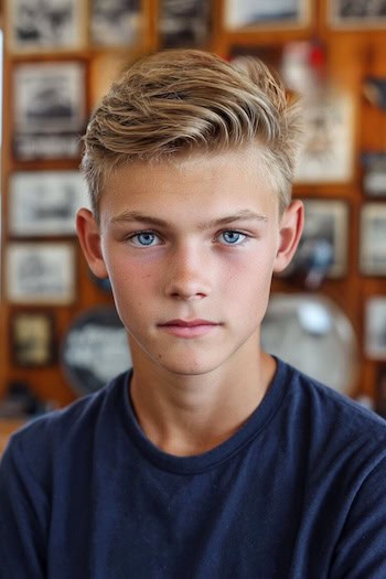 Side-Swept Textured Quiff with Fade Haircut