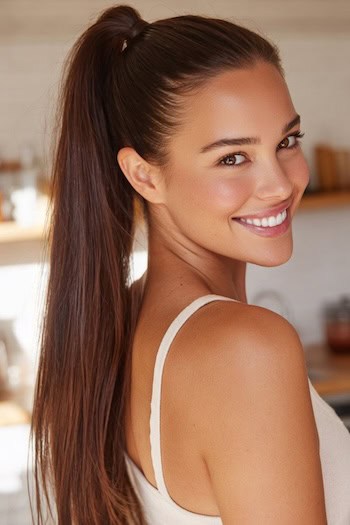 High Ponytail For Long Hair Hairstyle