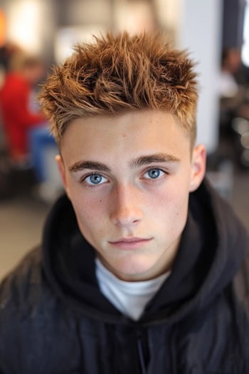 Textured Spiky Top with Short Sides Haircut