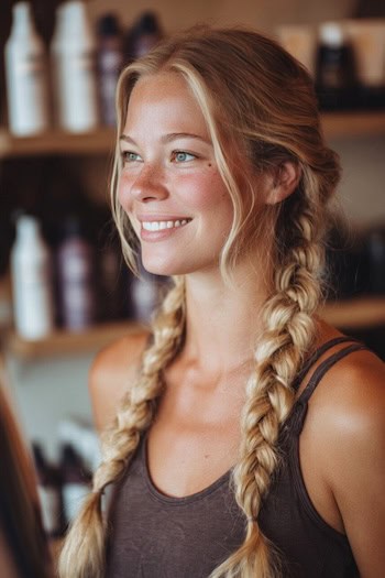 Long Blonde Braids