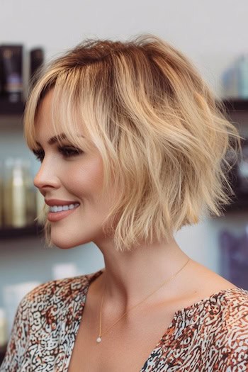 Wispy Blonde Bob