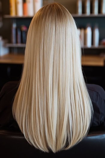 Long U-Cut For Blonde Hair