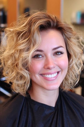 Wash-and-Go Curly Blonde Bob