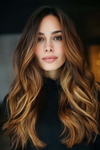 Blended Blonde Caramel Balayage Ribbons