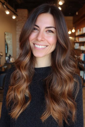 Muted Caramel Balayage Hair Color