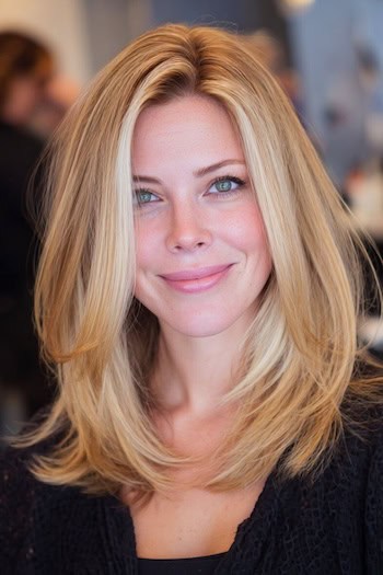 Medium-Length Layered Blonde Hair