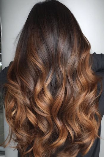 Espresso with Caramel Balayage Hair Color
