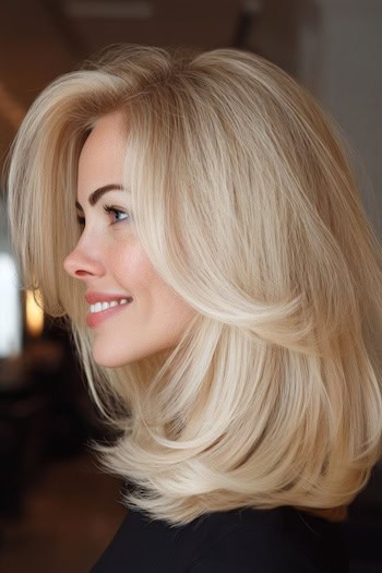 Medium Feathered Layers Haircut
