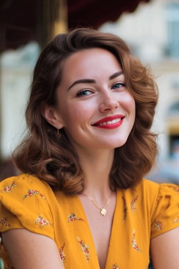 Medium Curled Layers Haircut