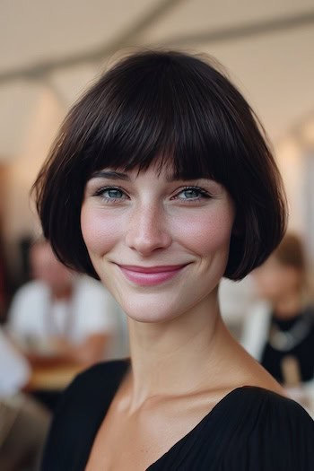 Jaw-Length Bob with Bangs Haircut