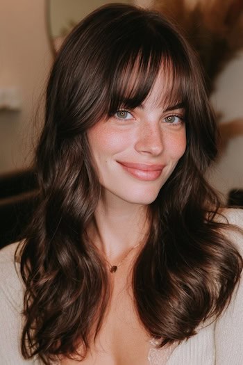 Soft Waves with Bangs Haircut