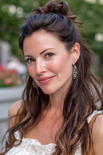 Half-Up Half-Down Bun For Long Hair