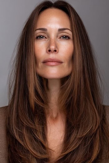 Long Gradient Layers Hairstyle