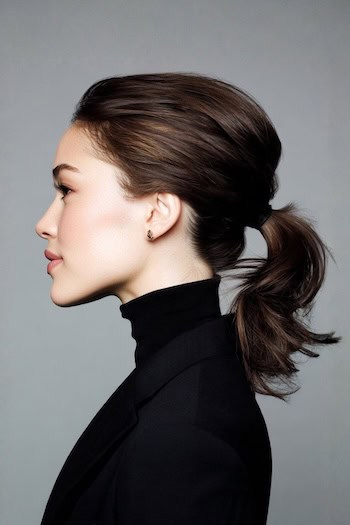 Voluminous Low Ponytail Hairstyle