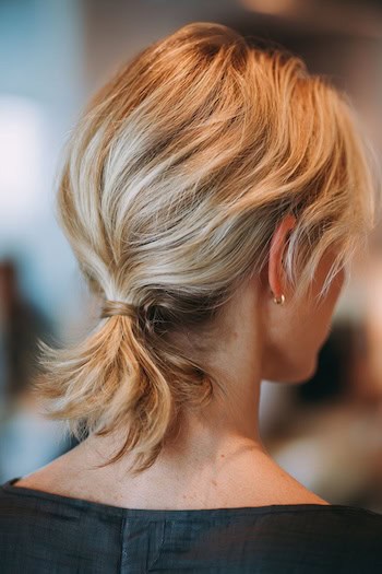 Low Ponytail for Short Hair Hairstyle