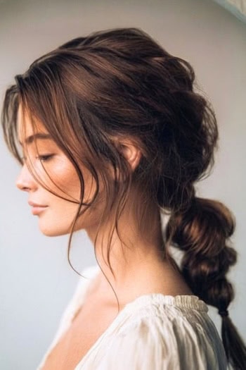 Low Bubble Ponytail Hairstyle
